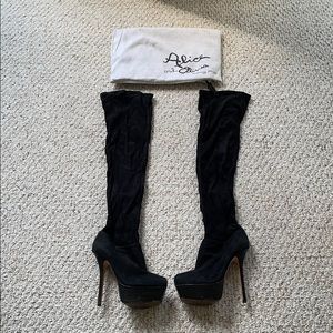 Alice and Olivia platform OTK suede boots